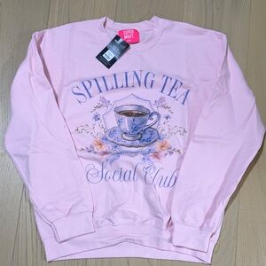 Pink Spilling Tea Sweatshirt